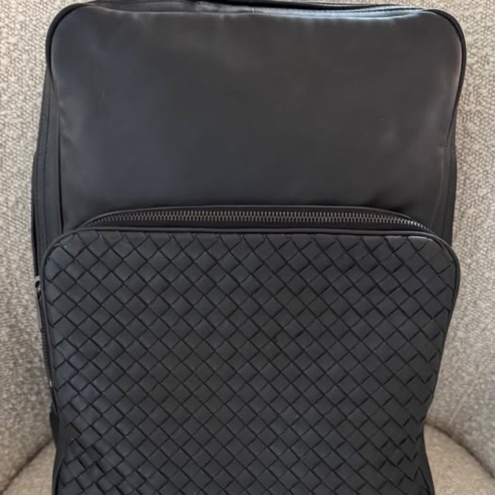 PRISTINE BOTTEGA VENETA INTRECCIATO BACKPACK, BLACK
